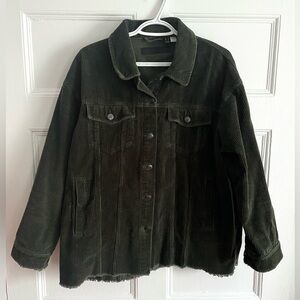 Only | Dark Green Frayed Corduroy Jacket